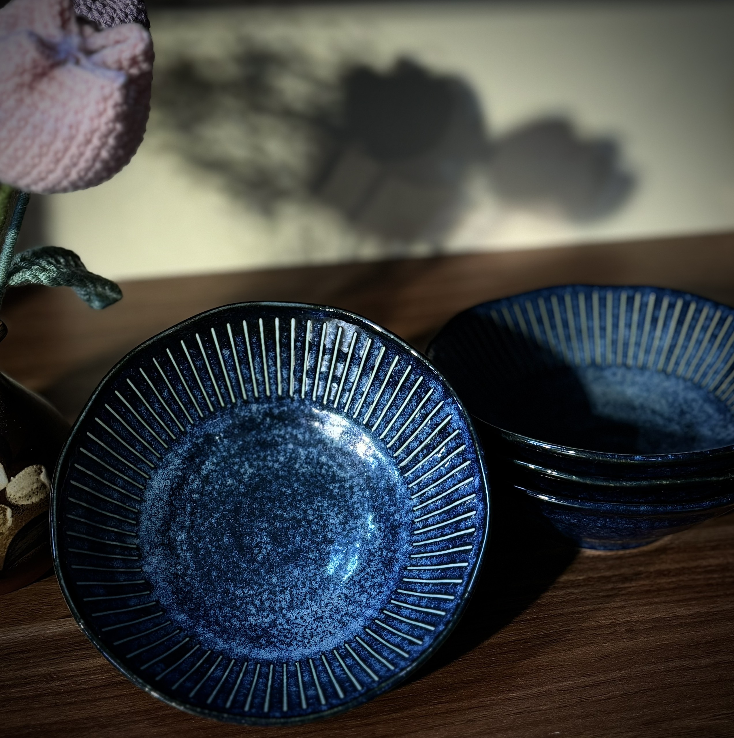 Bát mộc men lam sọc trắng