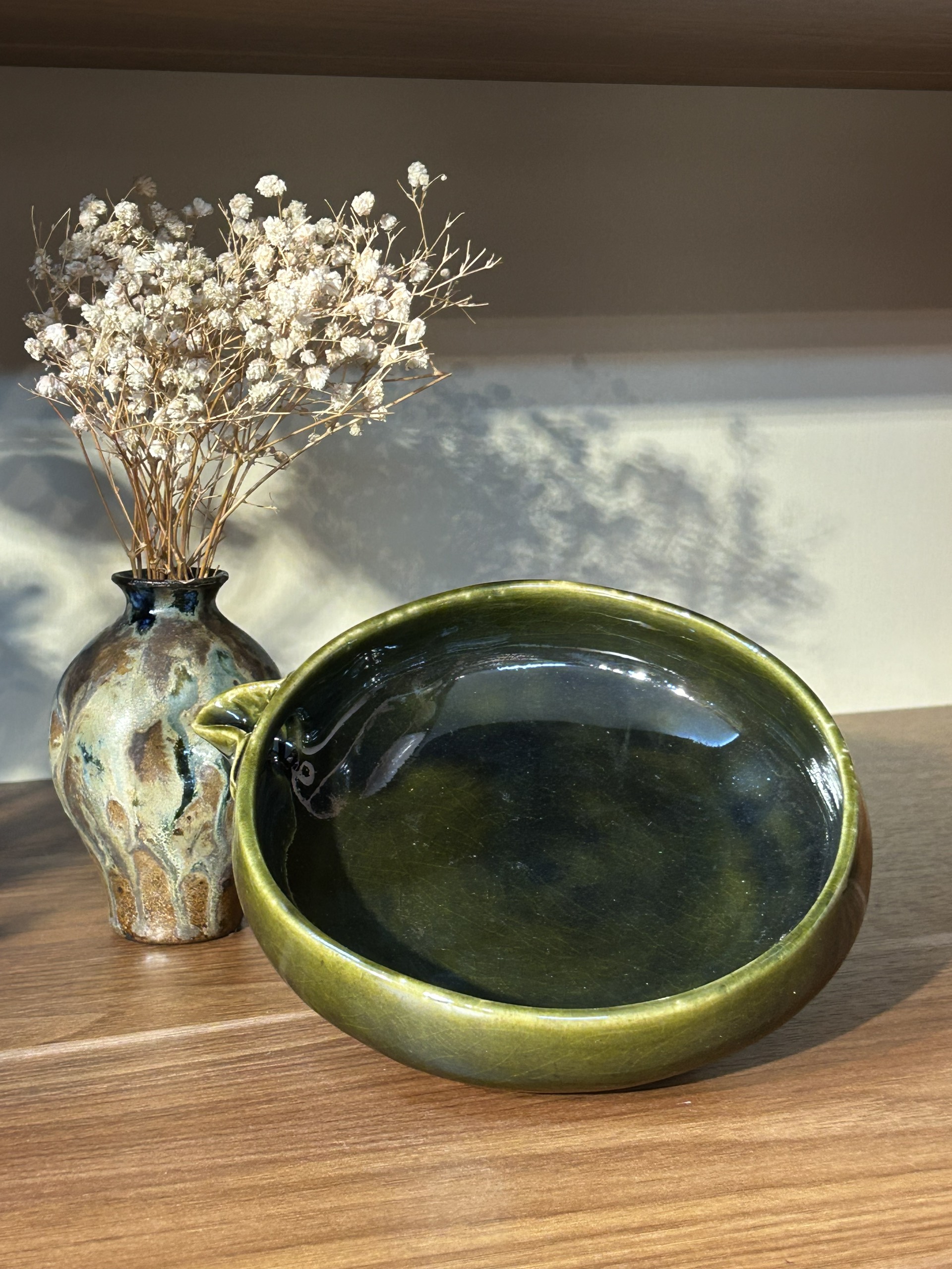 Bát rót xanh rêu tráng men