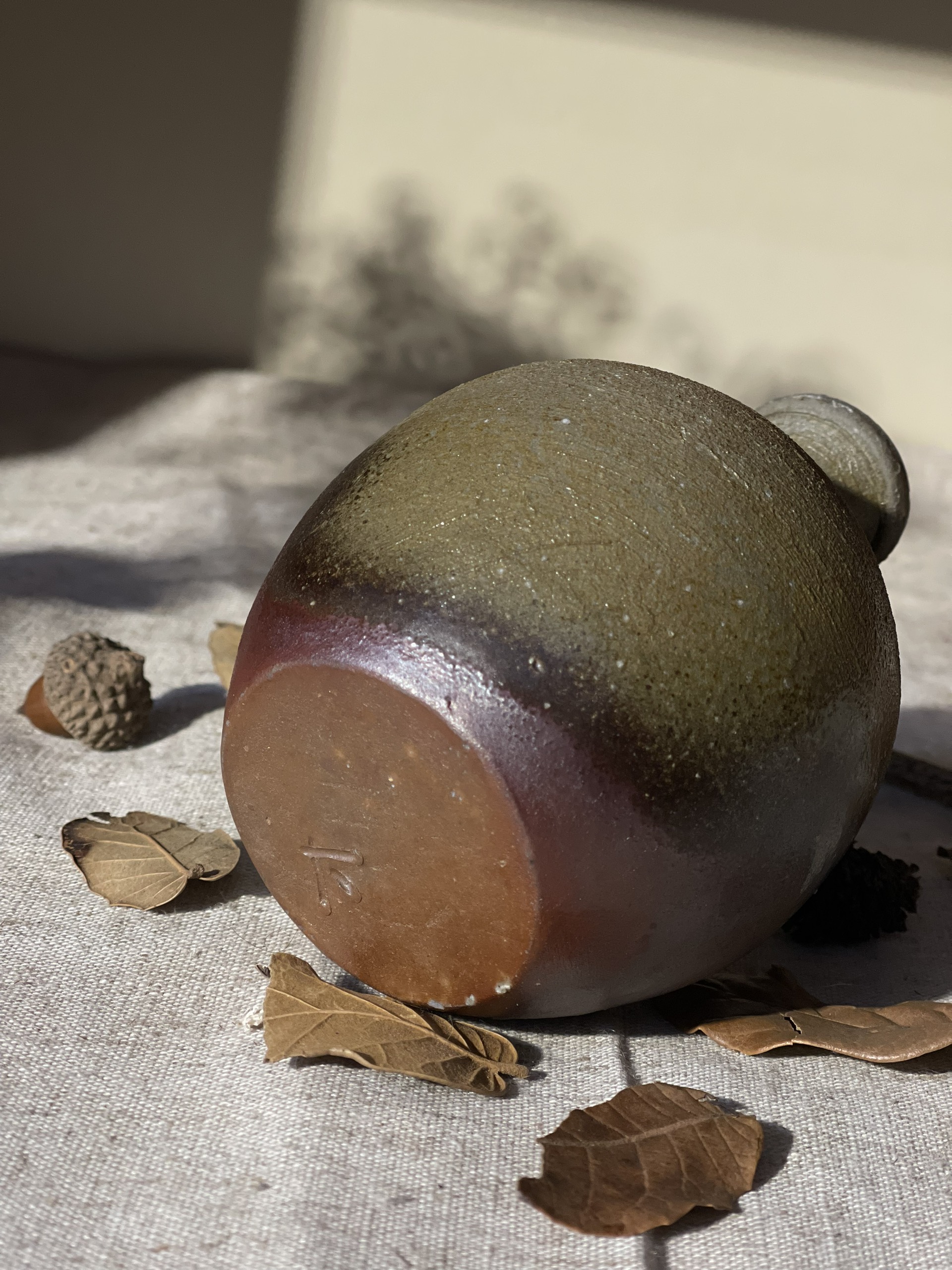 Bình gốm Bizen decor mini dáng hút lộc