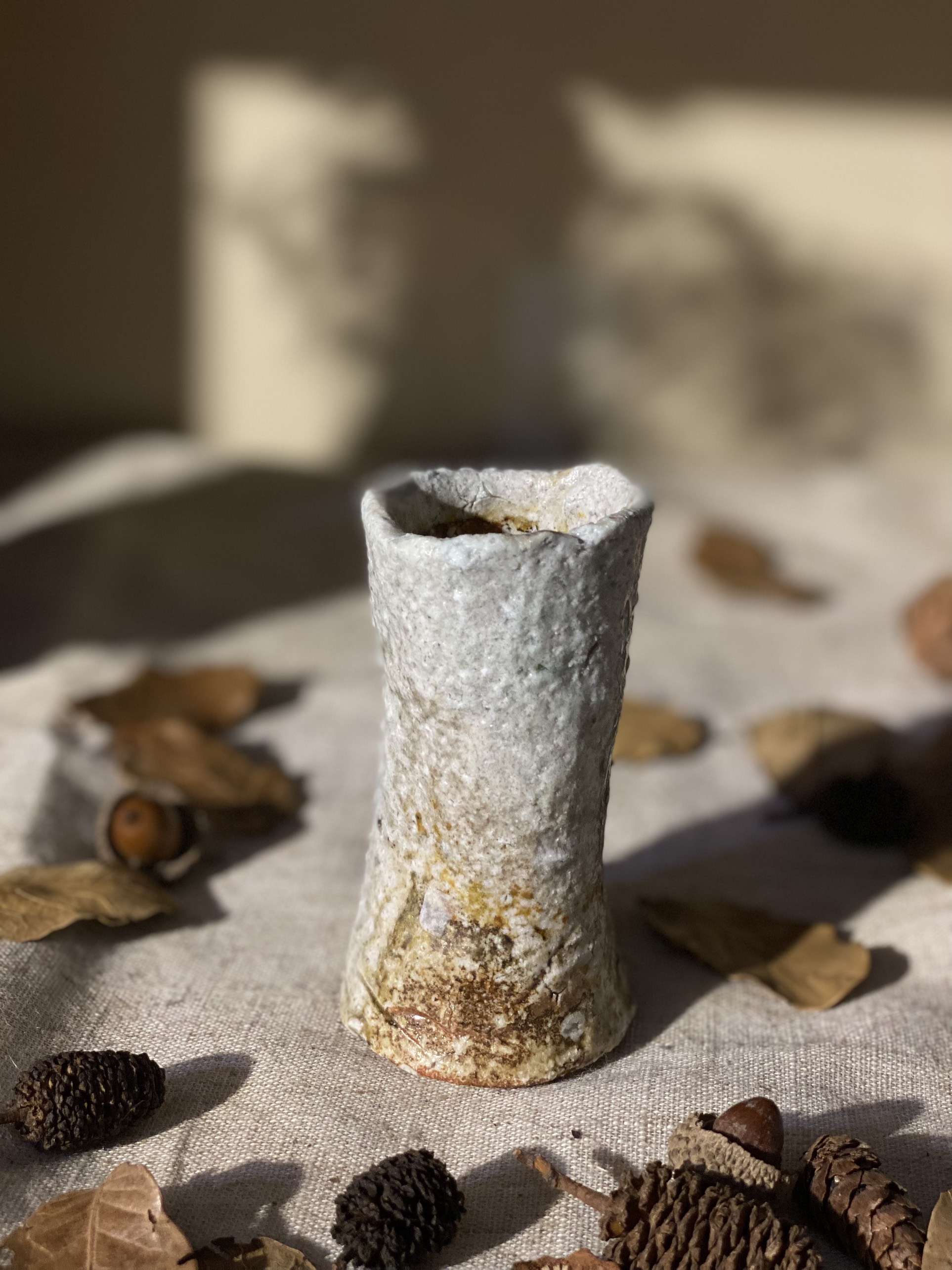 Bình hoa mộc mini decor men cháy