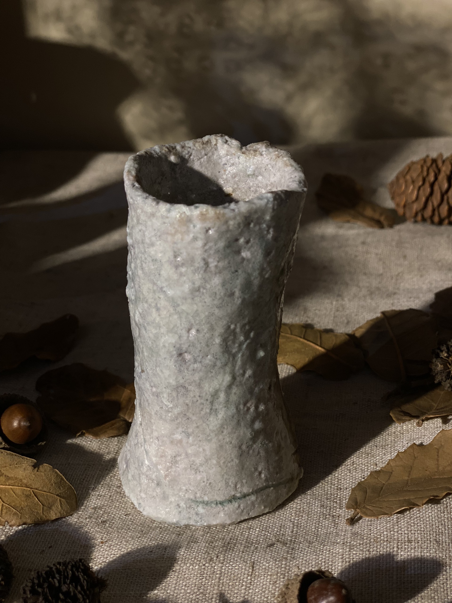 Bình hoa mộc mini decor men cháy