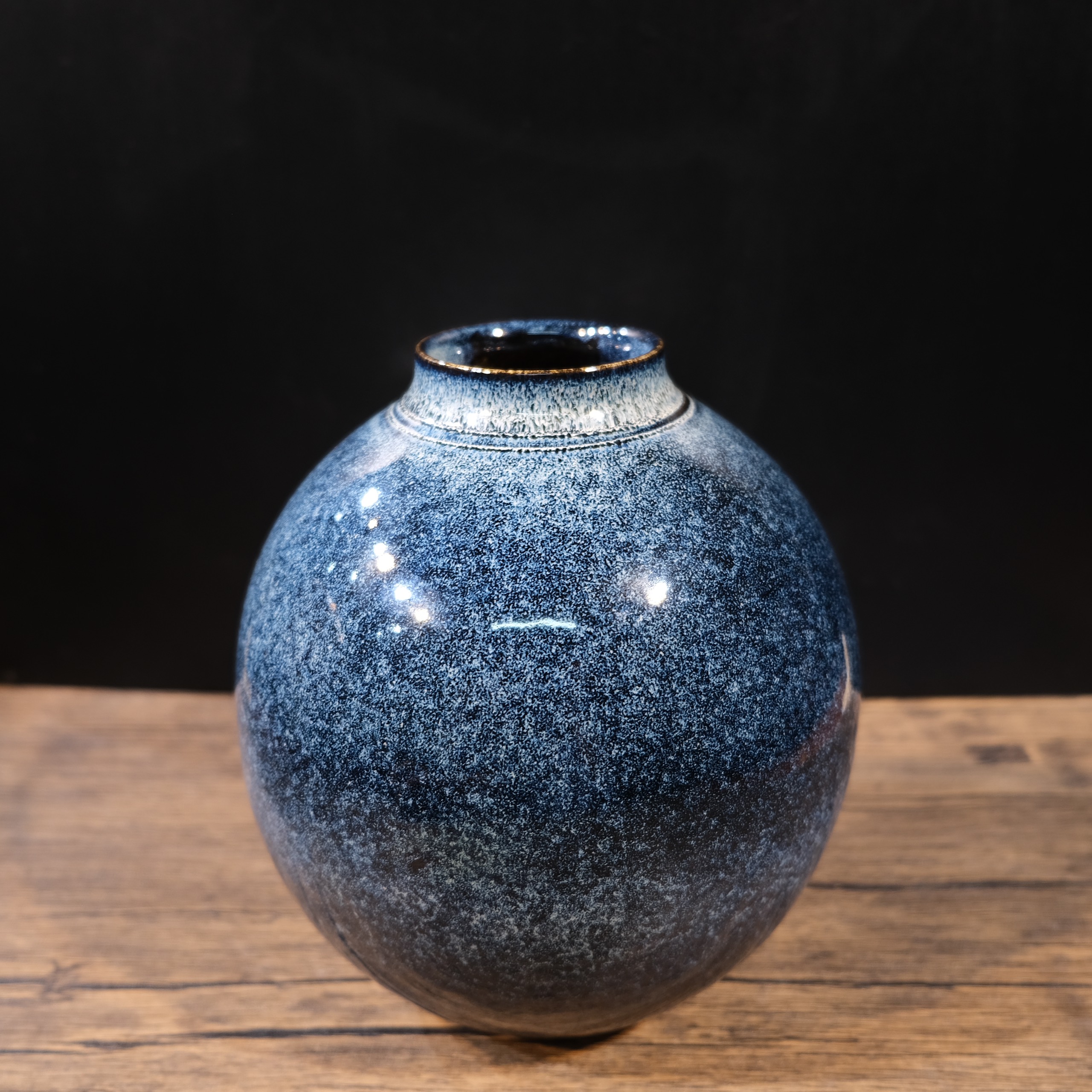 Bình hoa thiên mục lông thỏ (triện đáy)