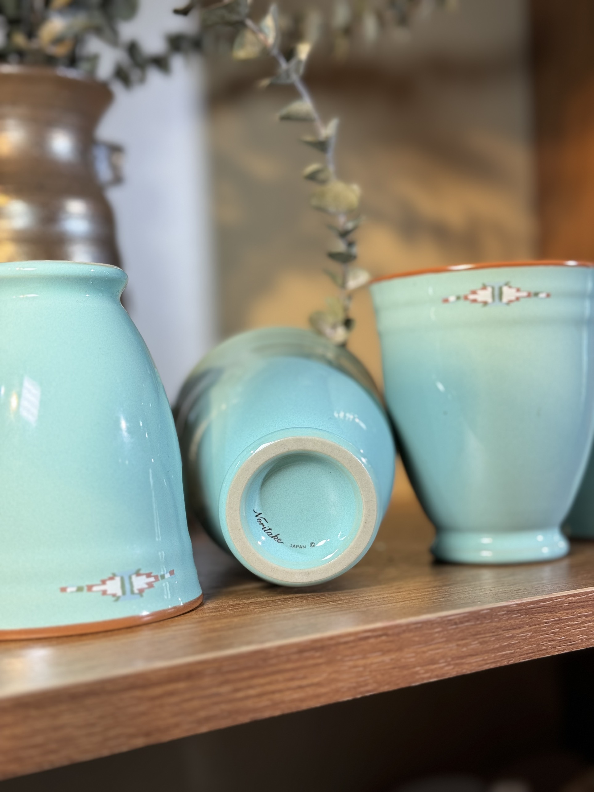 Bộ Noritake Boulder Ridge 5 cốc màu xanh mint