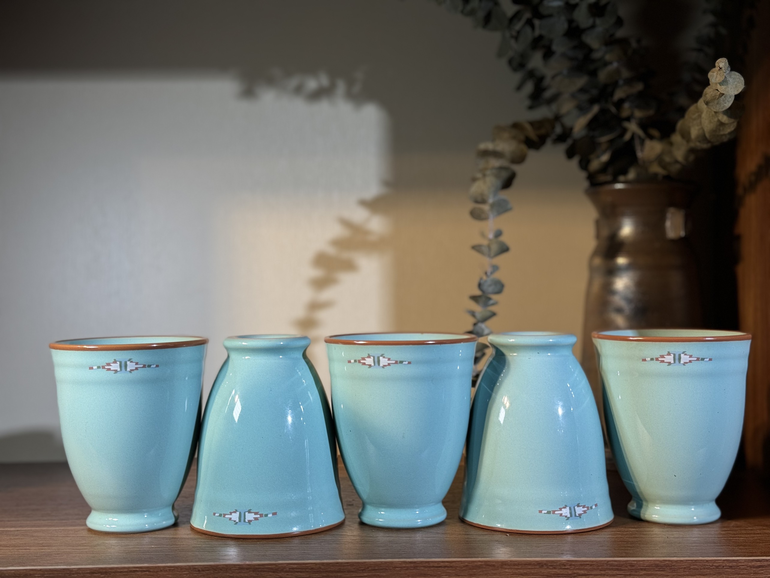 Bộ Noritake Boulder Ridge 5 cốc màu xanh mint