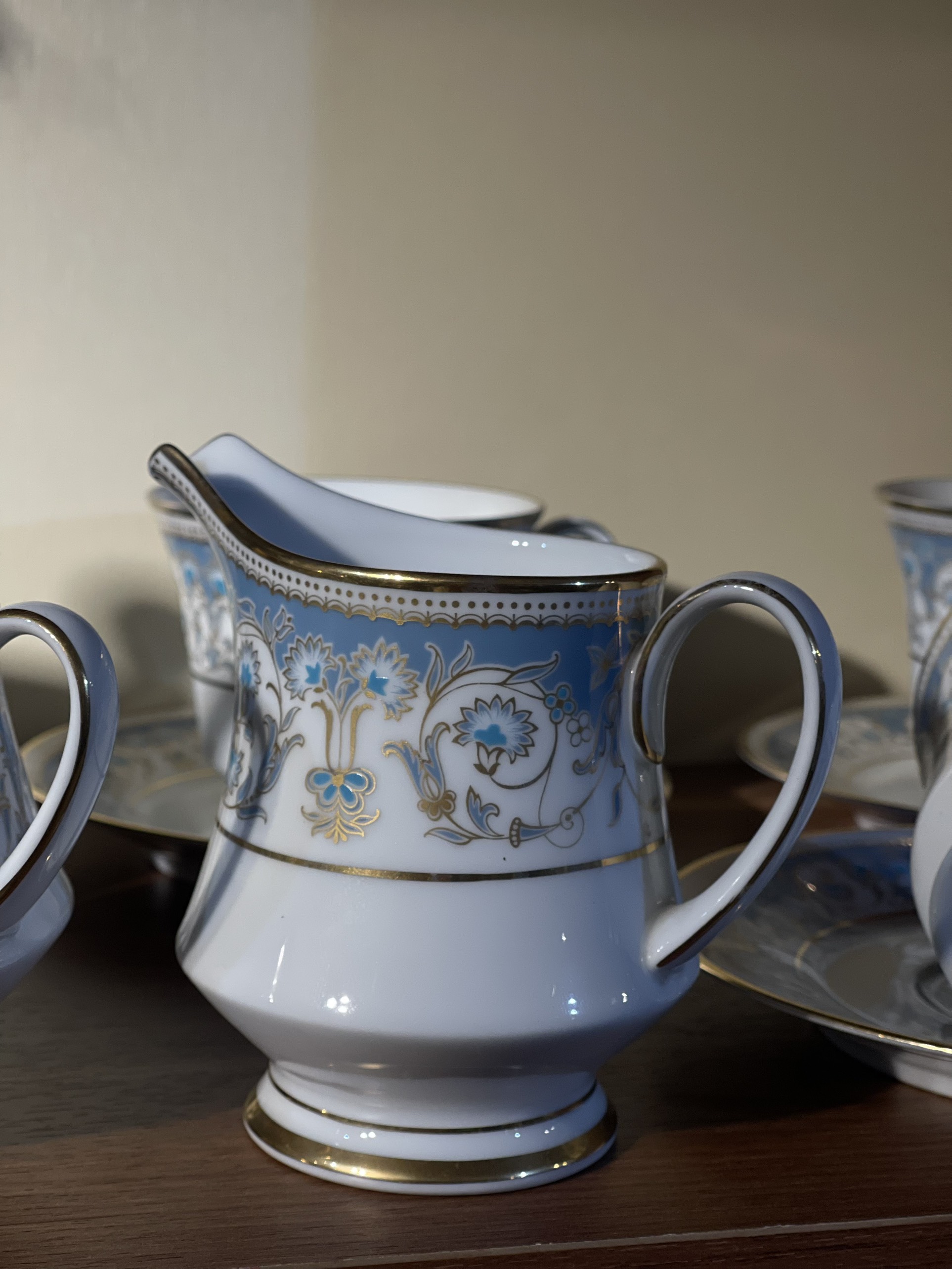 Bộ trà sứ xương Nhật Bản cao cấp Noritake Polonaise hàng hiếm - sưu tầm full set gồm 15 món