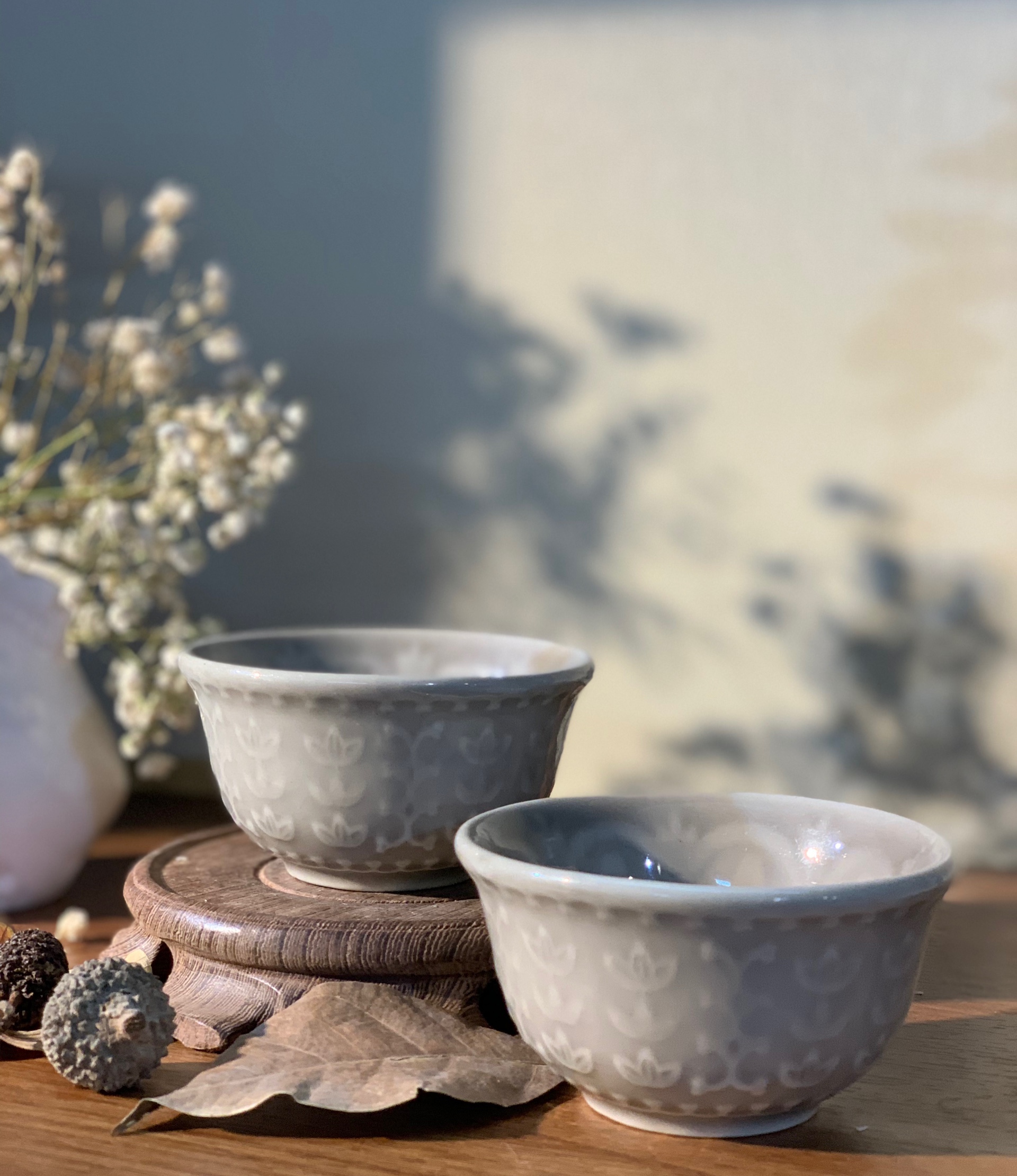 Cặp chén men sữa Century