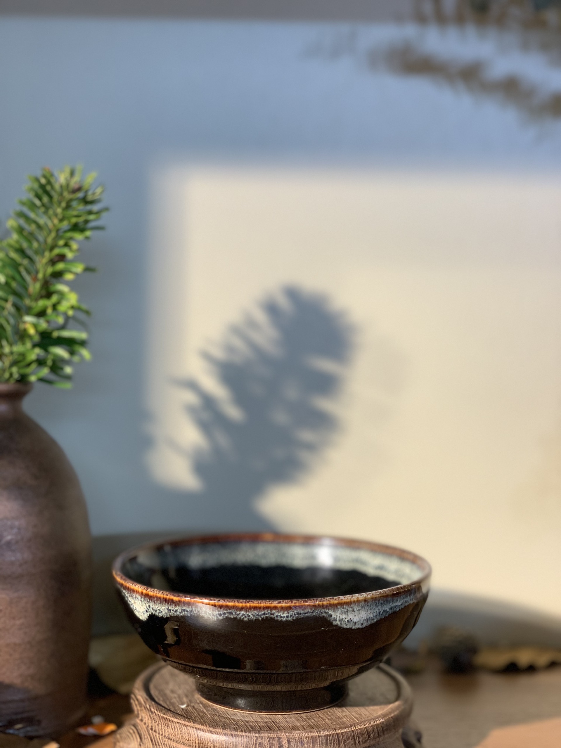 Cặp bát nhỡ viền lam chảy