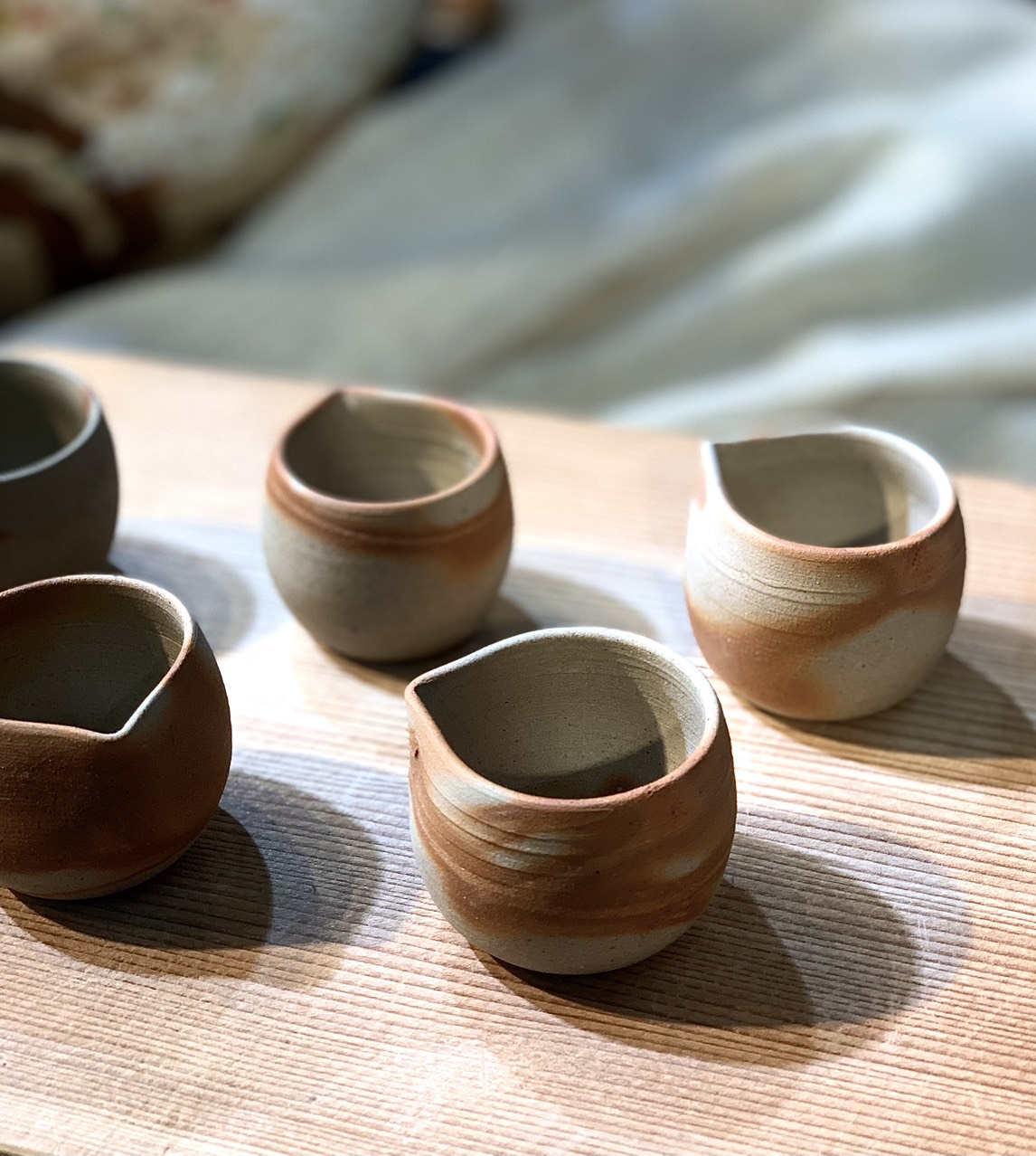 Chén trà bizen miệng rót