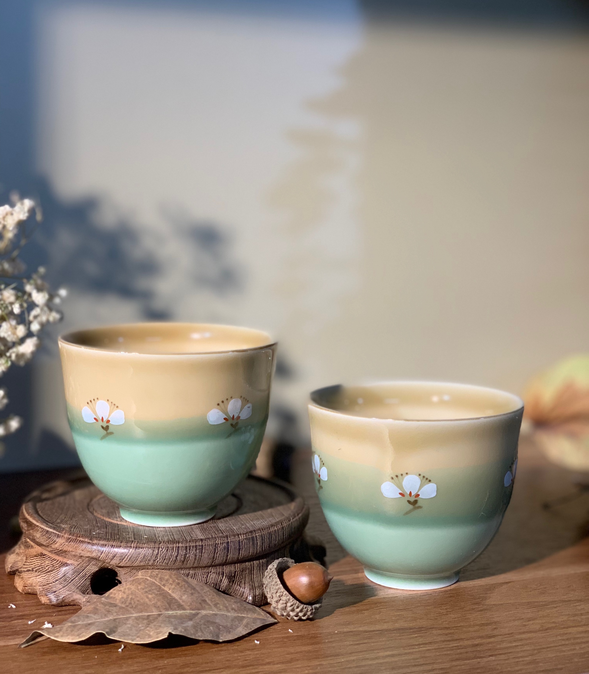 Chén mộc tráng men 3 màu nhã nhặn