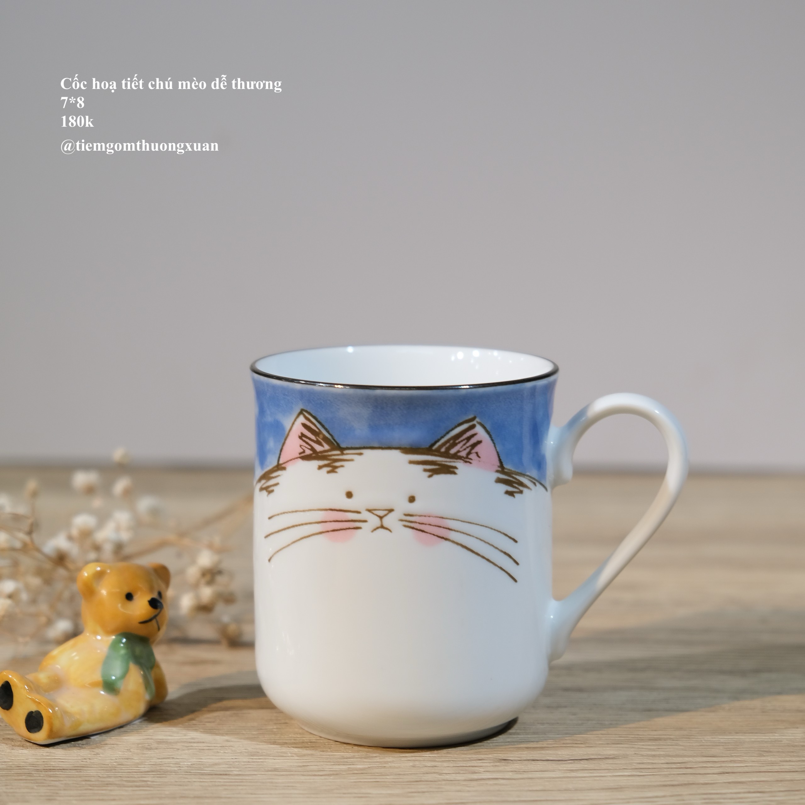 Cốc họa tiết chú mèo dễ thương