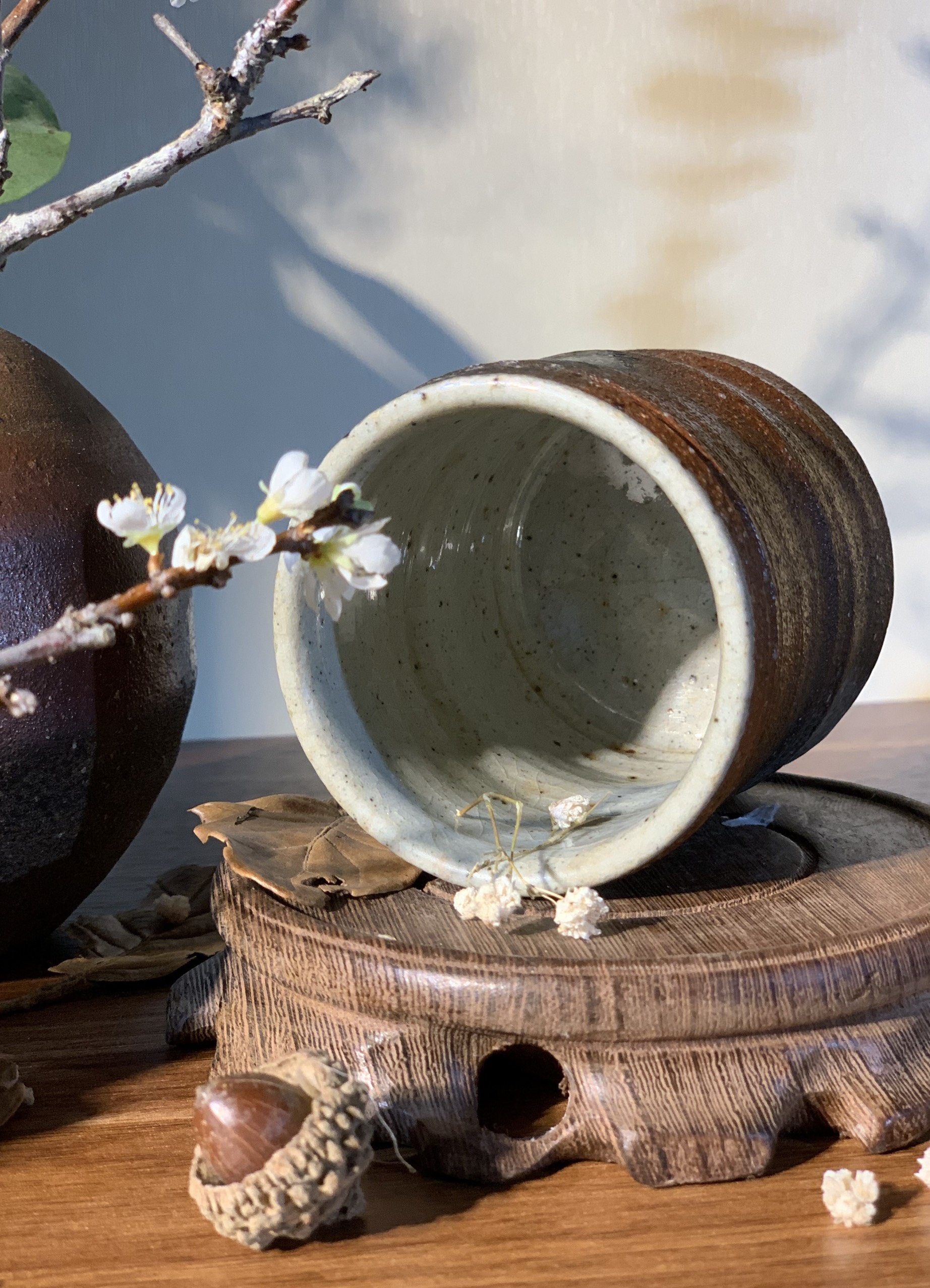 Cốc mộc lòng tráng men tiêu