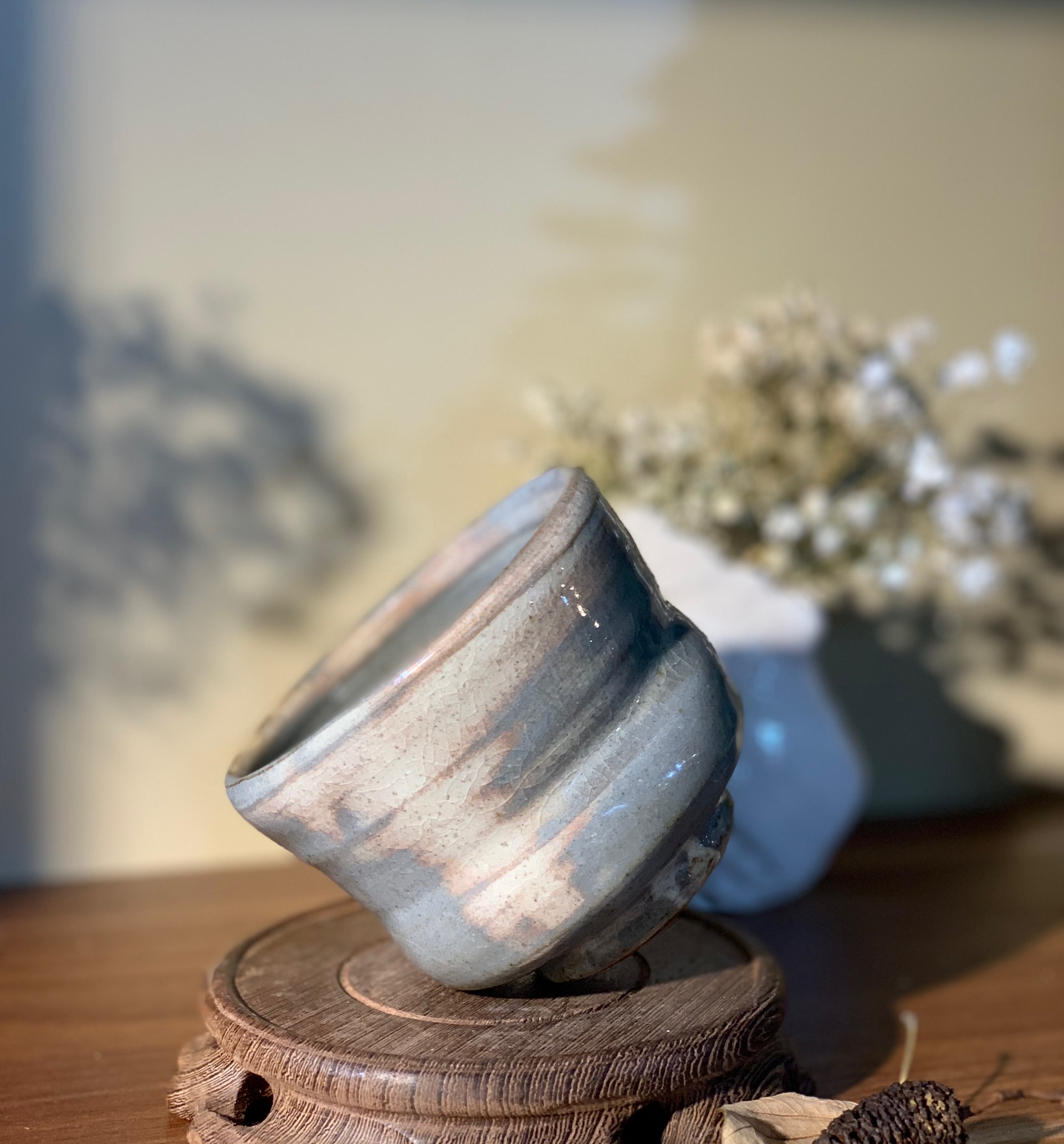 Cốc mộc WabiSabi lam sữa chấm tiêu