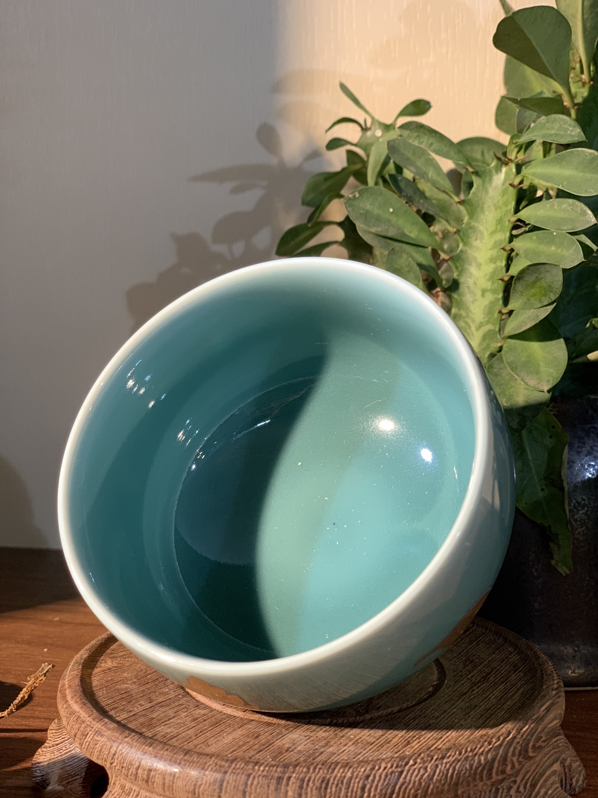 Set cốc Ombre ngọc bích họa hoa vàng