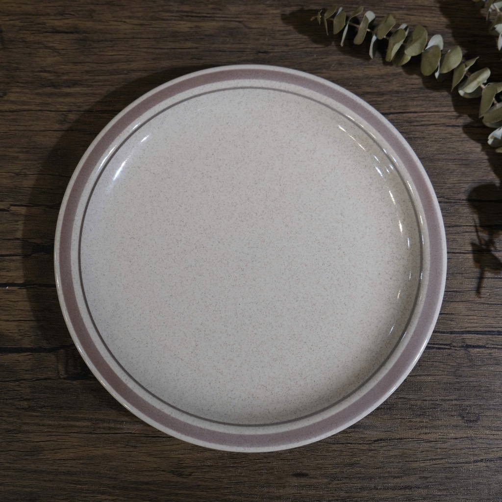 Đĩa Nhật vintage men tiêu 2 viền màu pastel