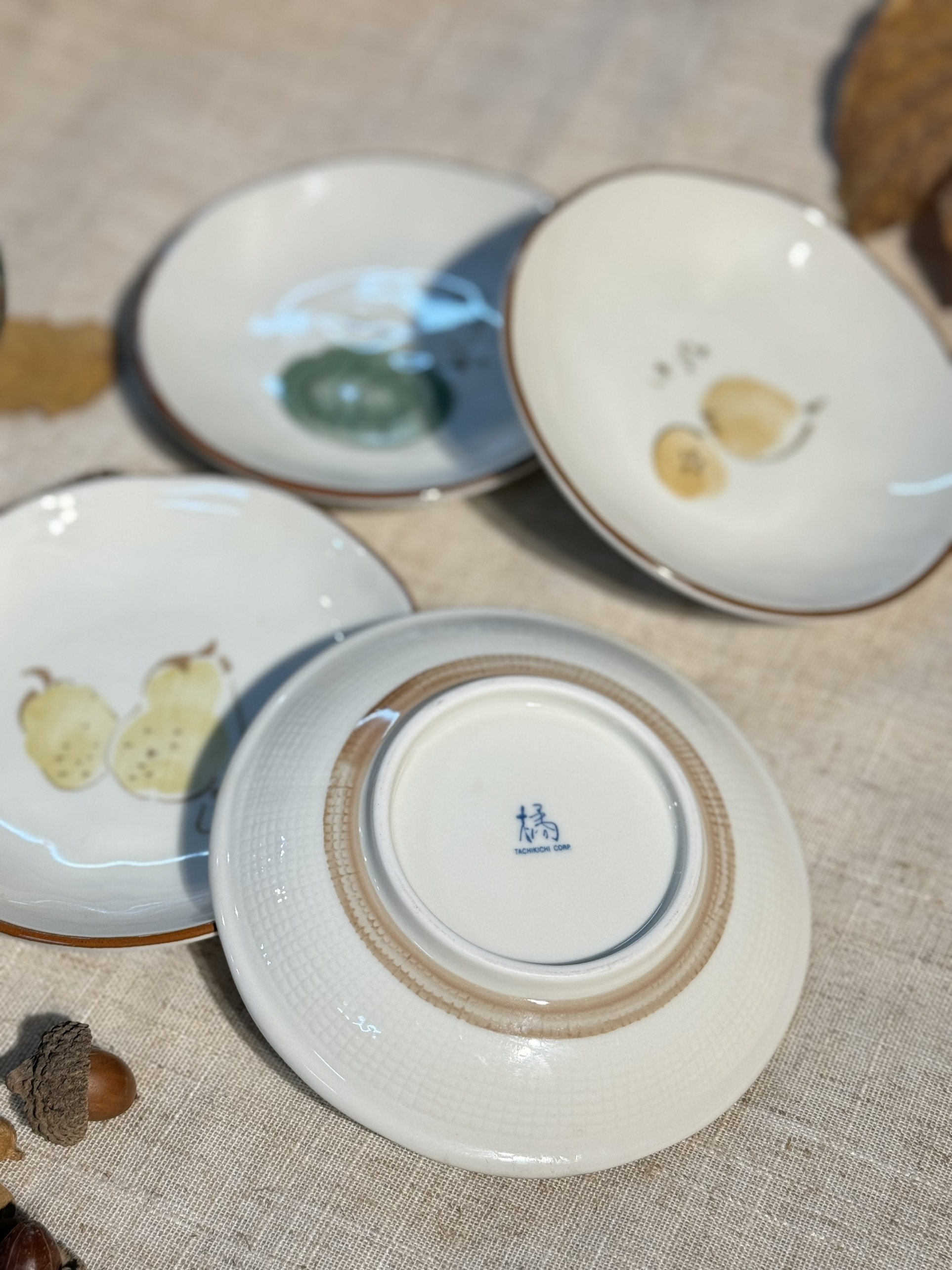 Đĩa chấm họa tiết hoa quả các loại