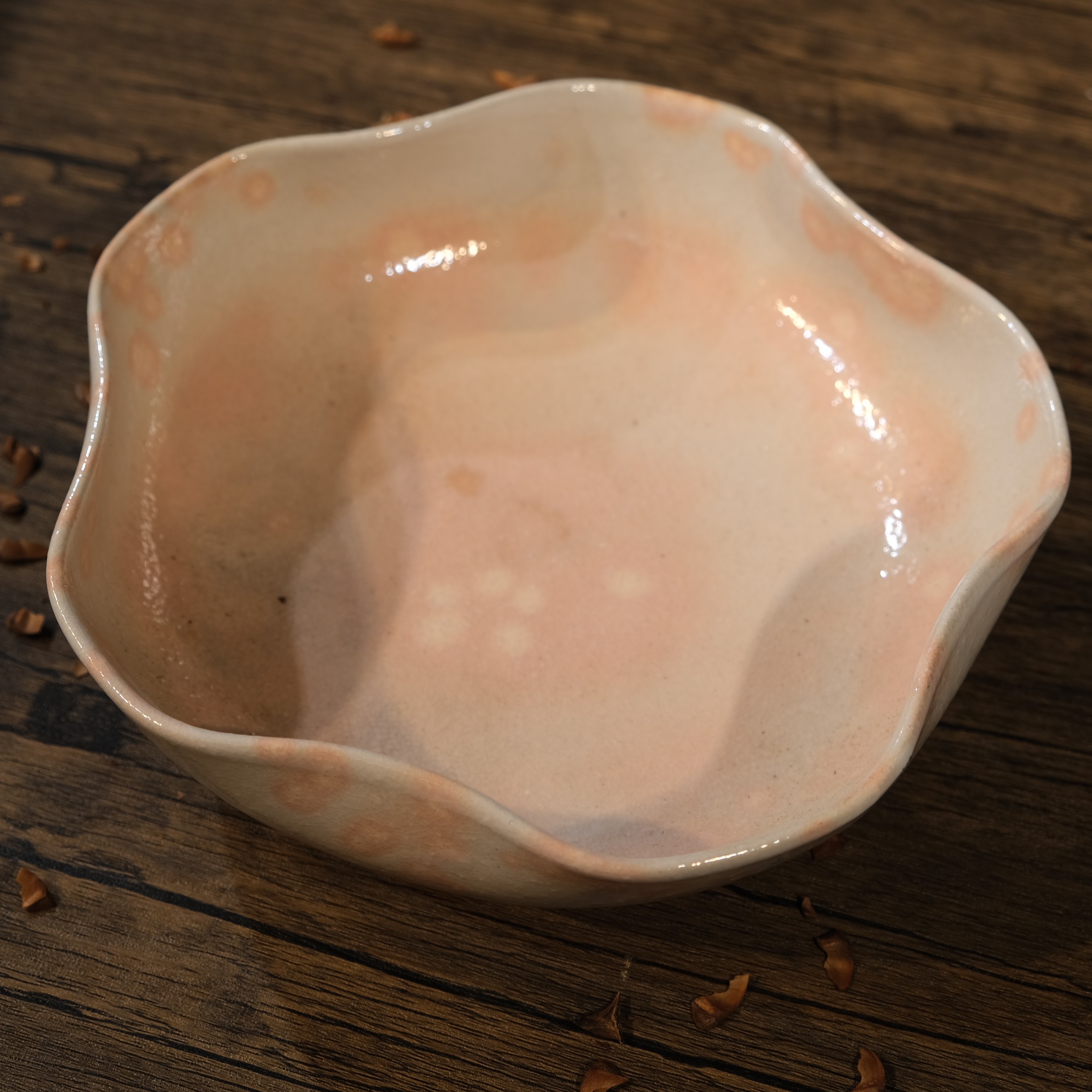 Đĩa mộc Hagi sâu lòng (triện kí đáy)