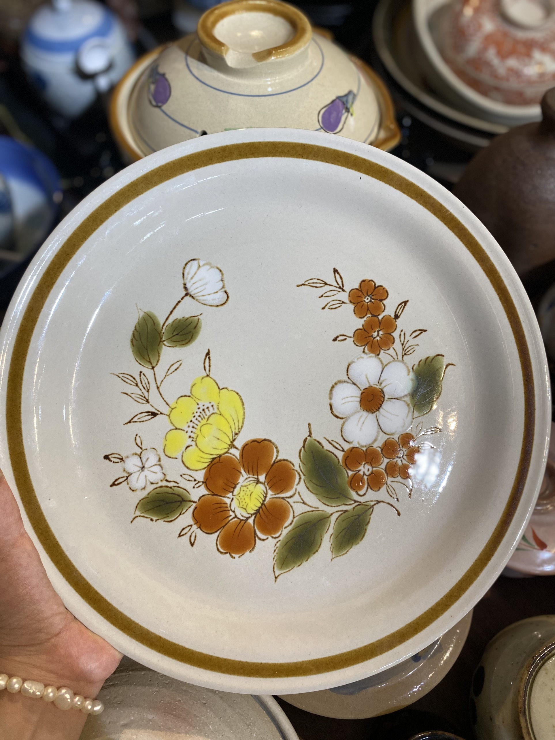 Đĩa Nhật viền vàng vòng nguyệt quế Moutain Wood Collection