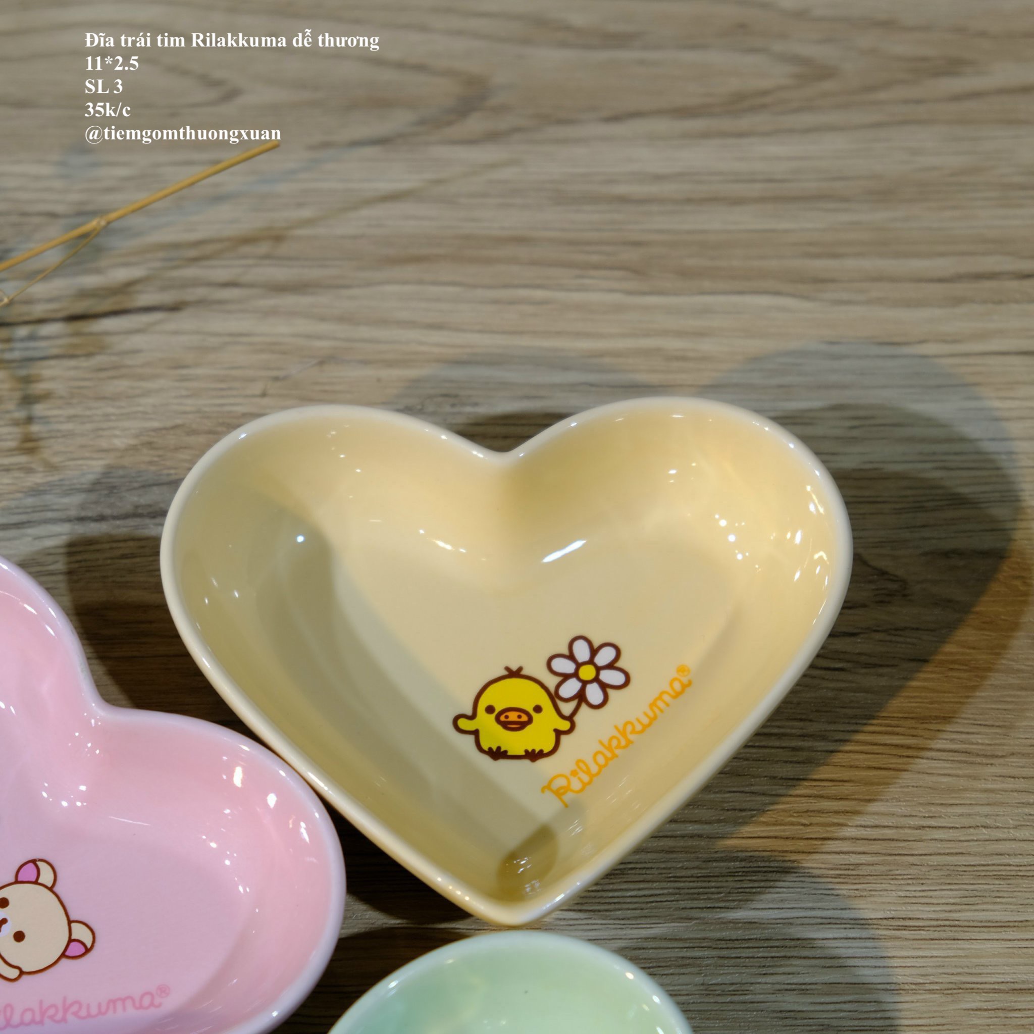 Đĩa trái tim Rilakkuma dễ thương