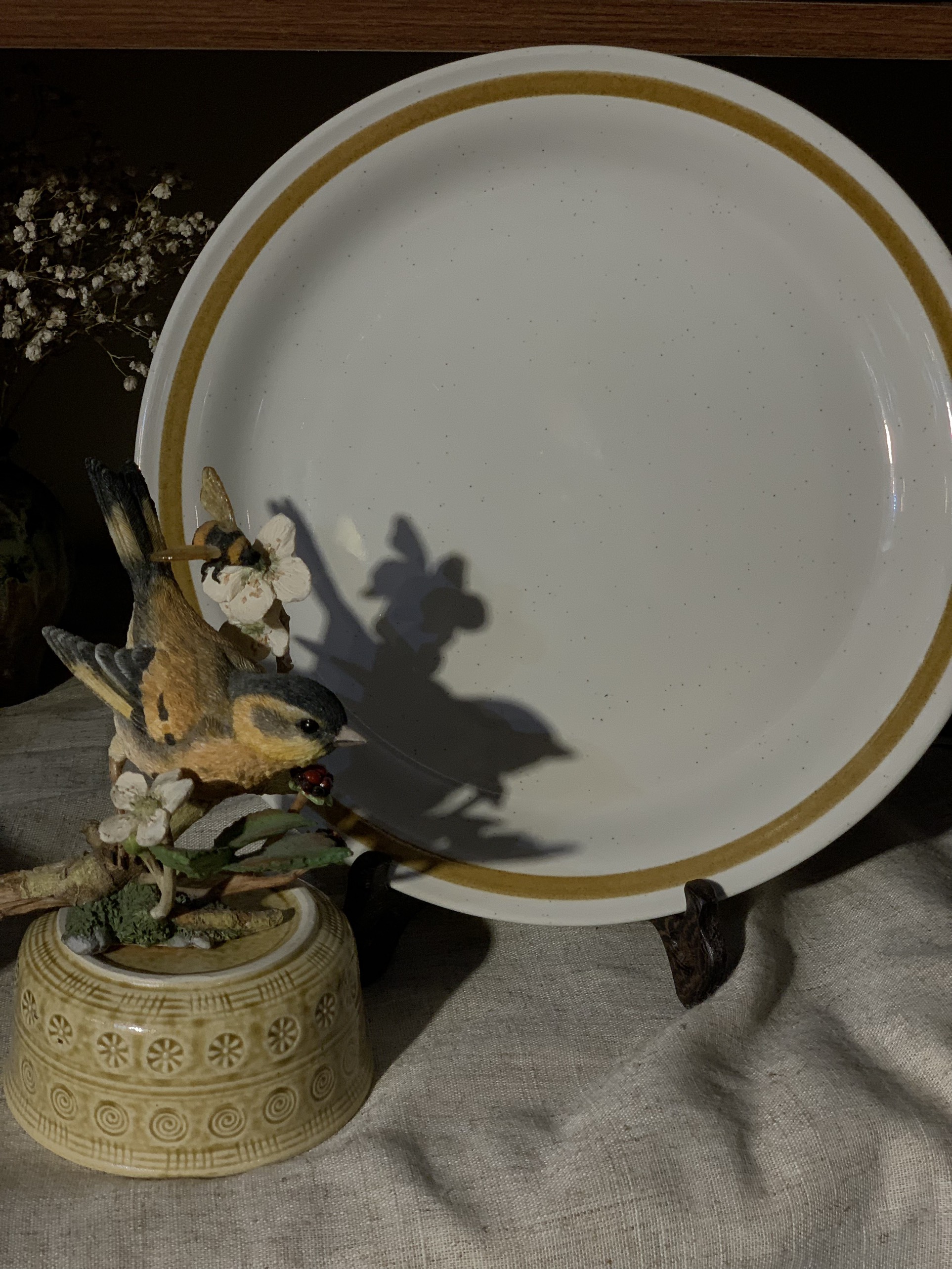 Đĩa vintage men tiêu viền vàng Nhật