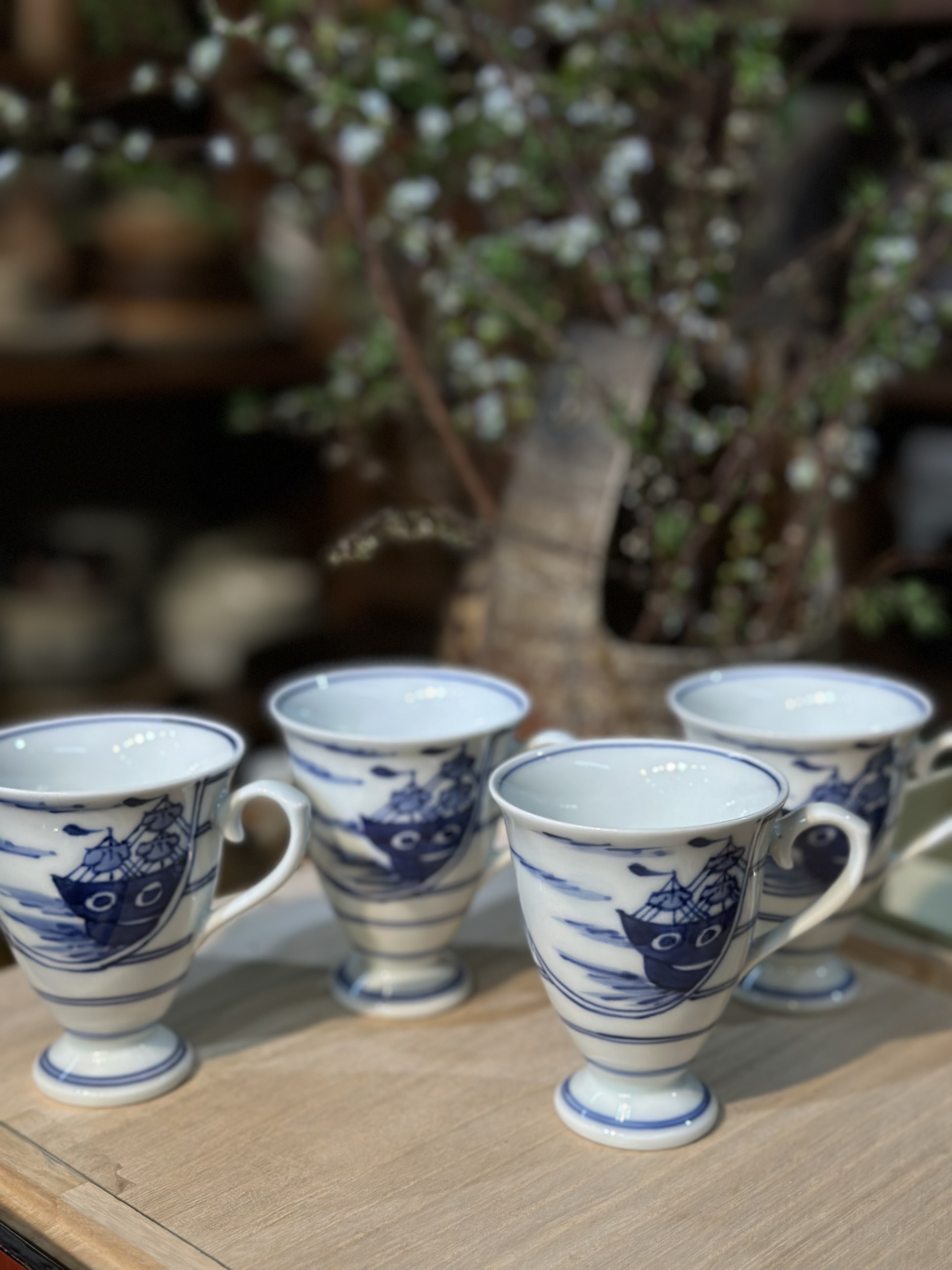 Set cốc men lam Thuận buồm xuôi gió ( 4c )
