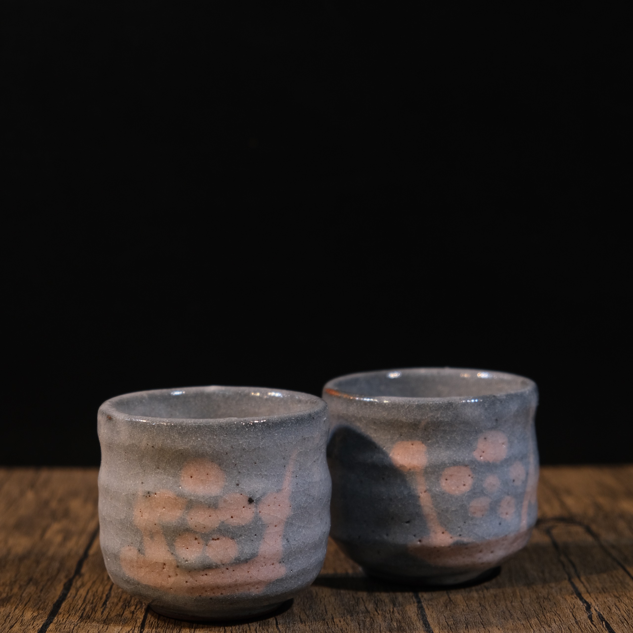 Set cốc mộc men chảy cốt dày