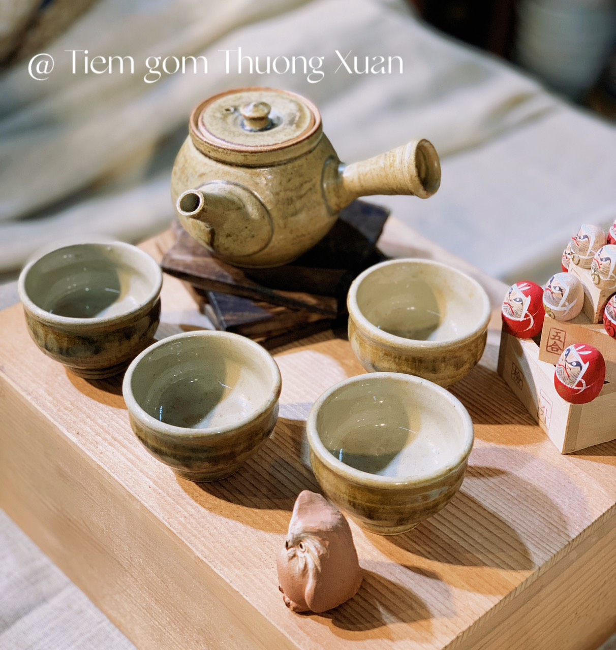 Set trà Kyusu men chảy