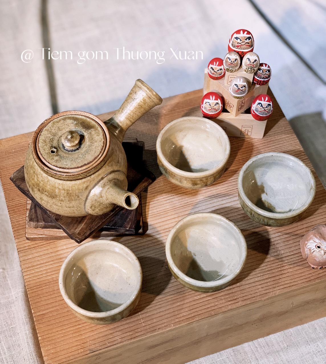Set trà Kyusu men chảy