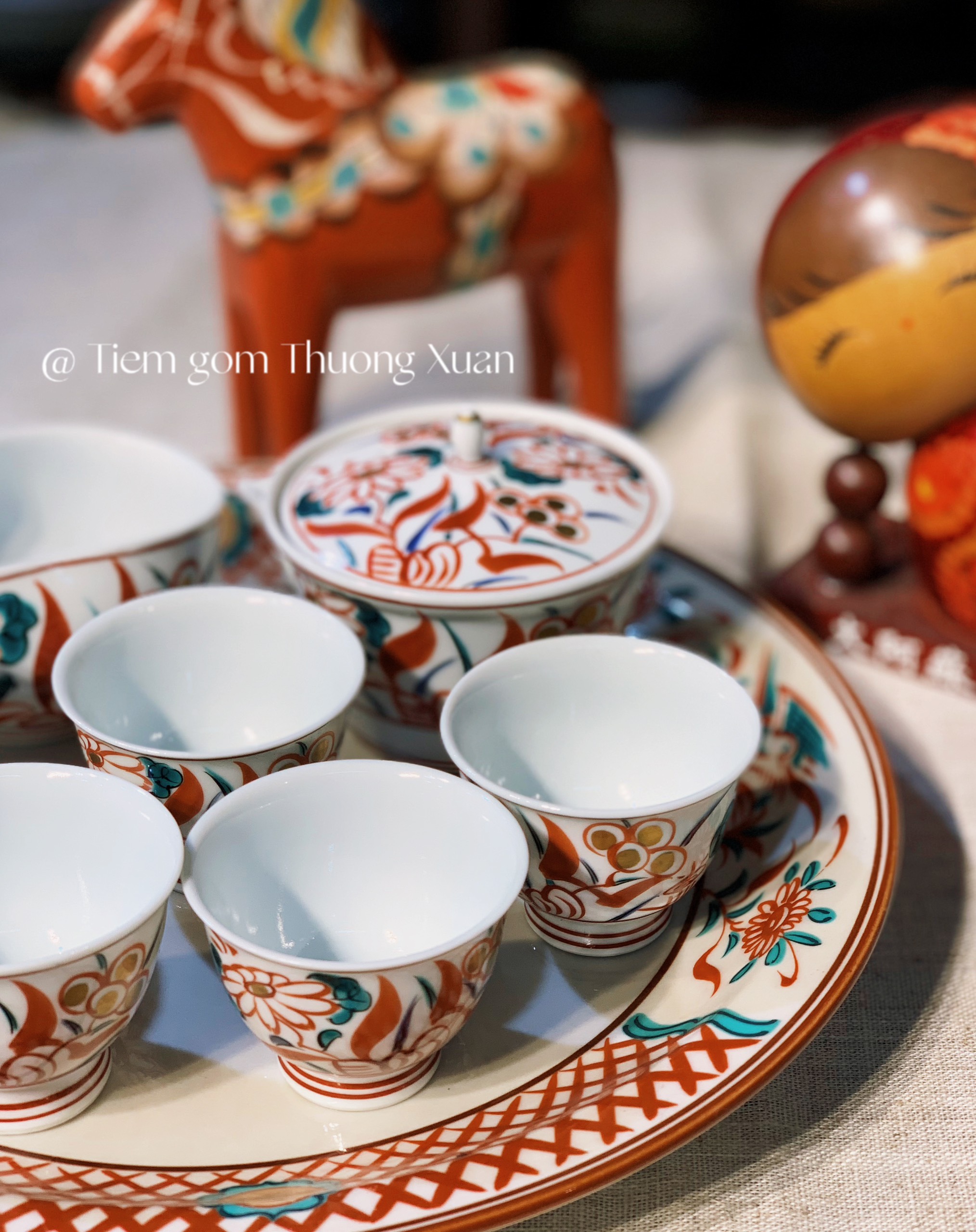 Bộ trà tam thái Houhin độc lạ sưu tầm