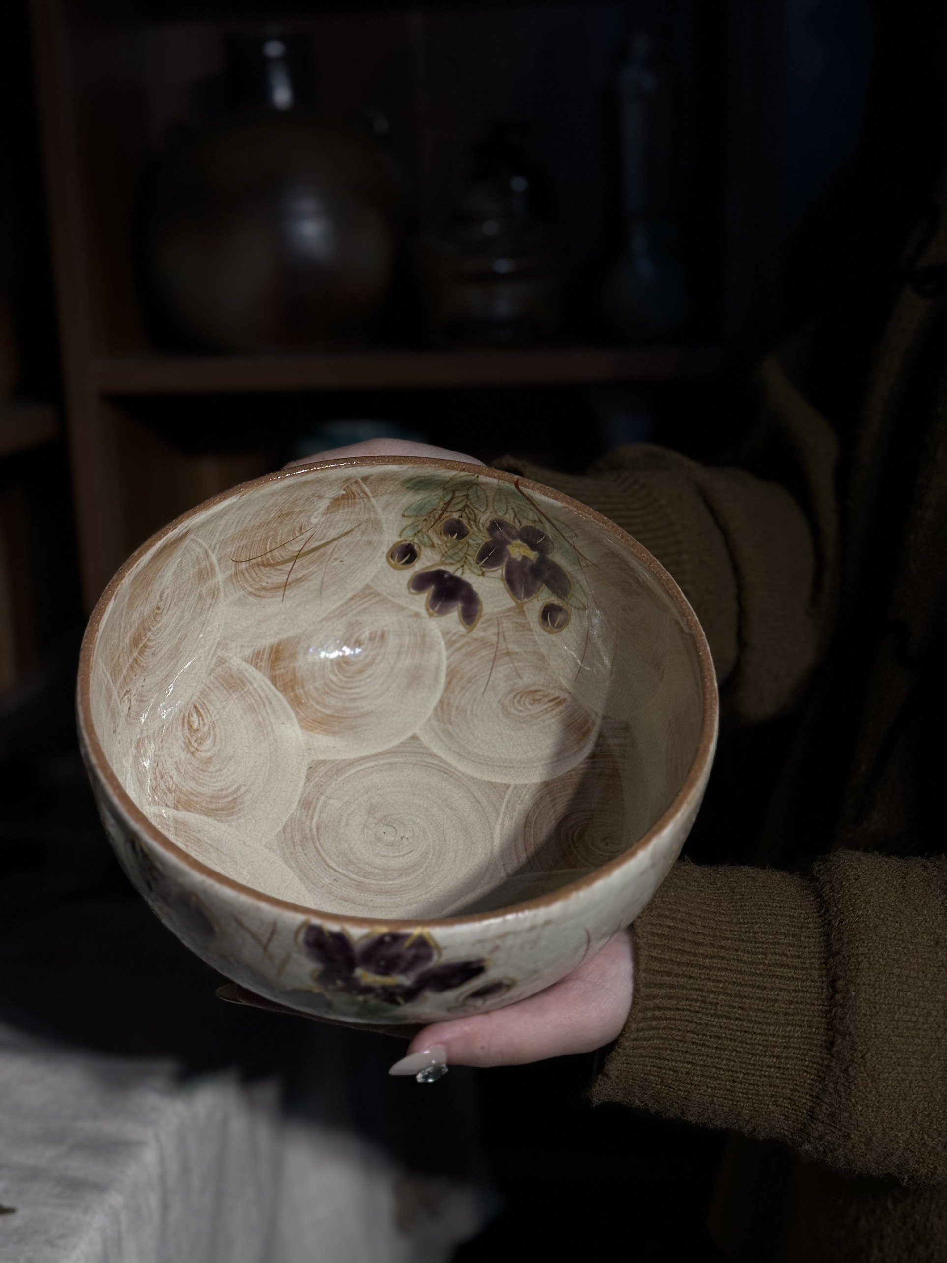 Tô Kyo Kiyomizu yaki size đại vẽ hoa chuông - hàng sưu tầm