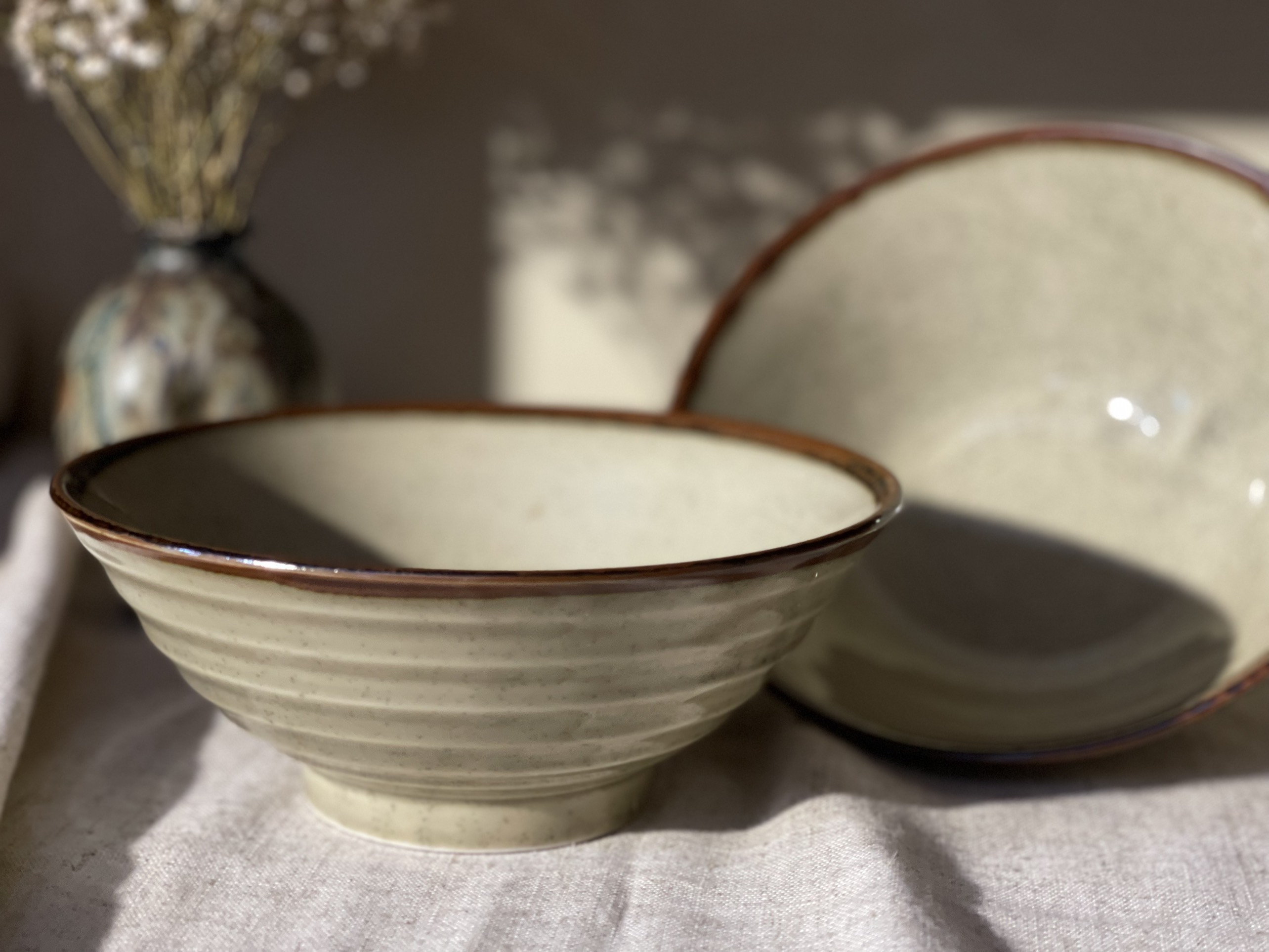 Tô mì Nhật vintage men tiêu vân xoắn