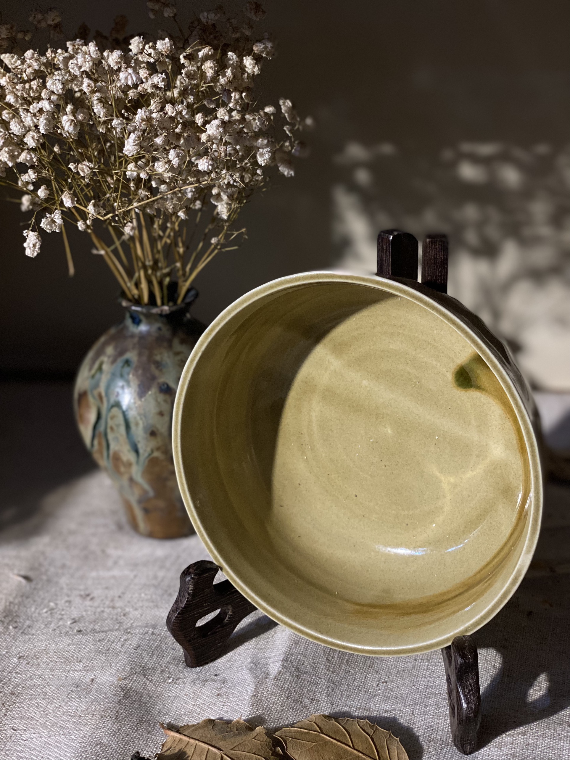 Tô nhỡ tráng men rêu