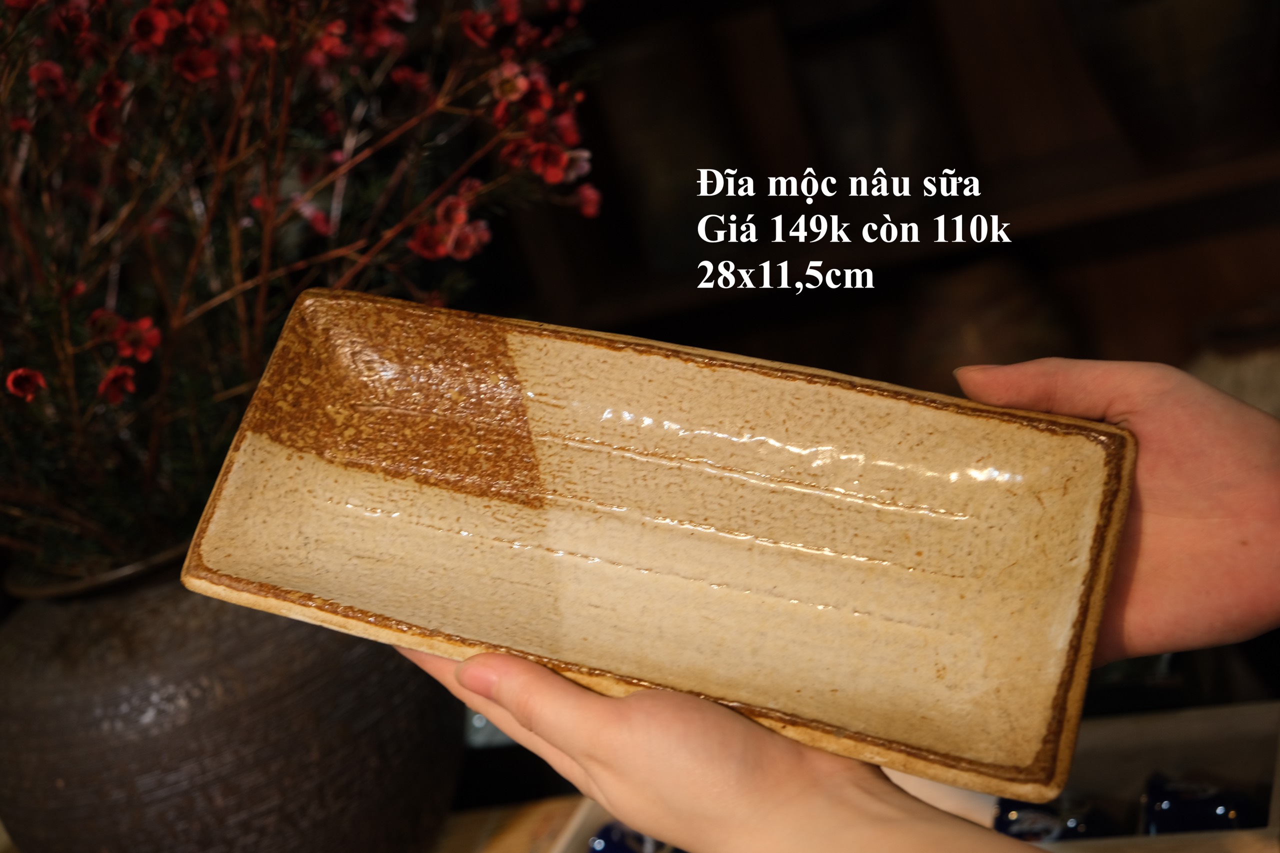 Đĩa mộc nâu sữa