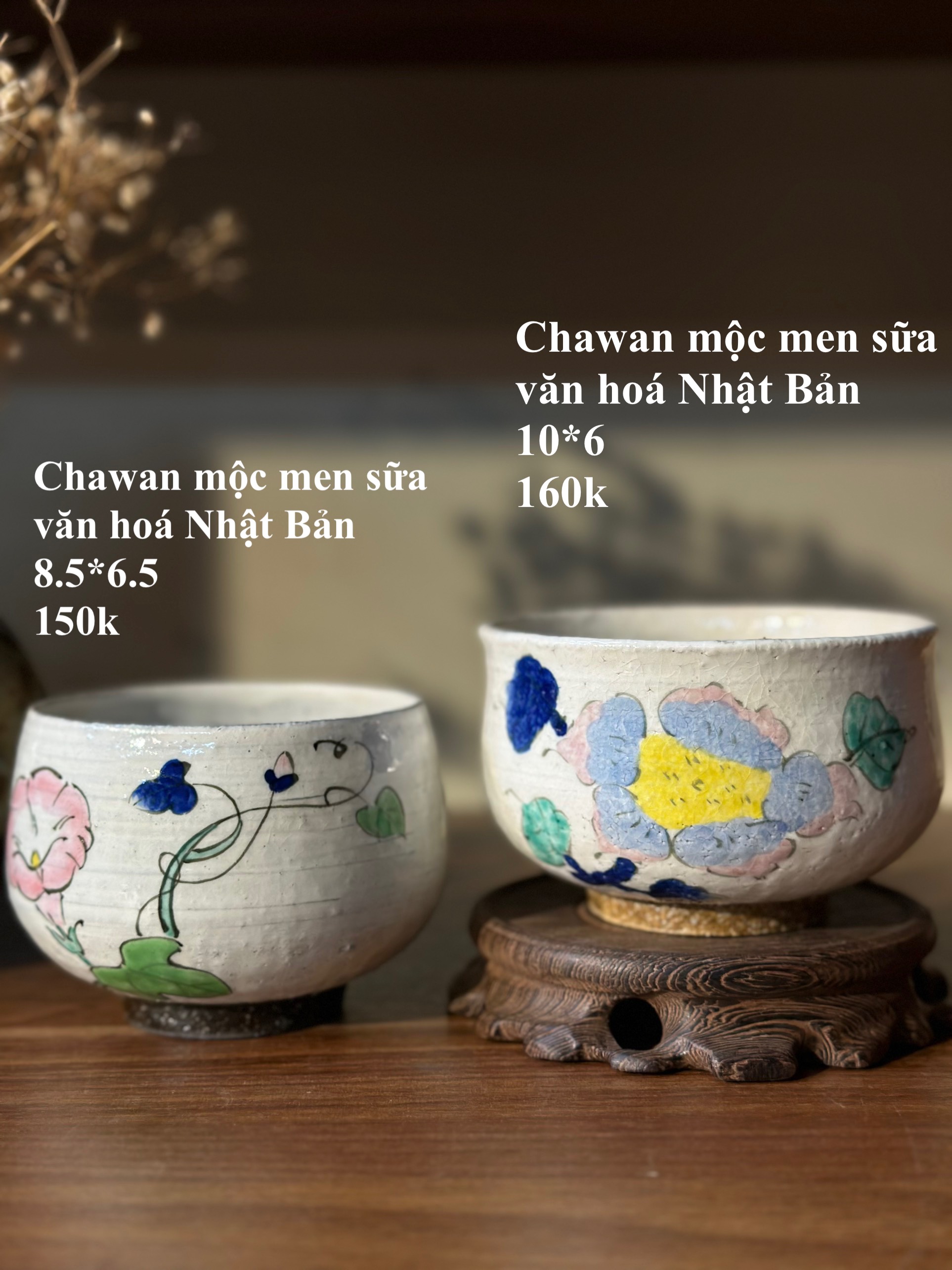 Chawan - Bát đánh matcha mộc men sữa văn hóa Nhật Bản