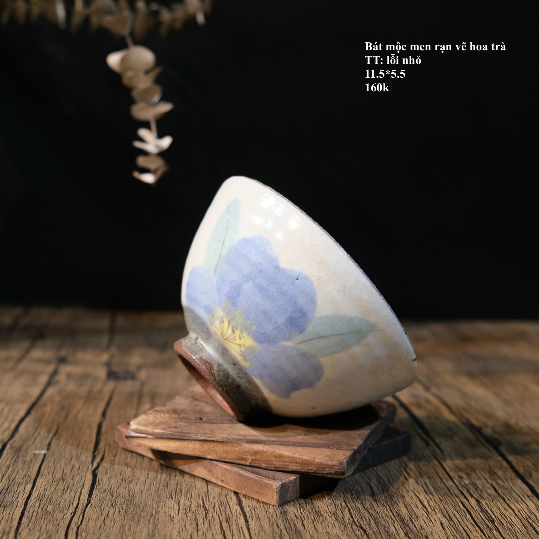 Bát mộc hồng vẽ hoa trà