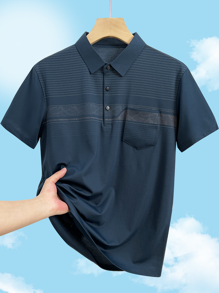 OE871: Áo thun polo tay ngắn mùa hè cho nam trung niên
