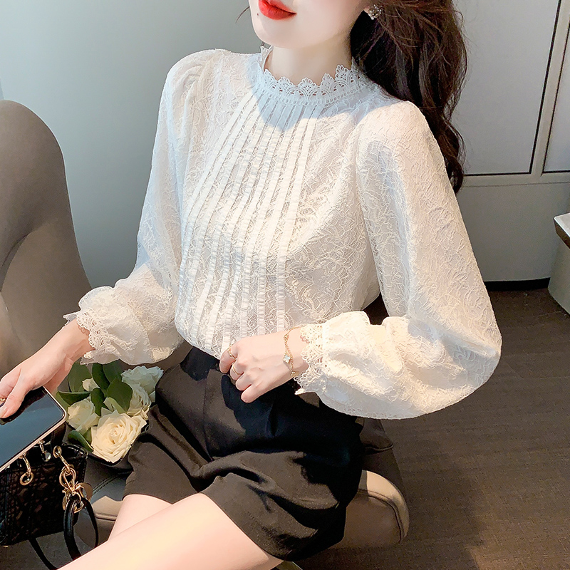 OD486: Áo sơ mi nữ ren trắng nữ tính