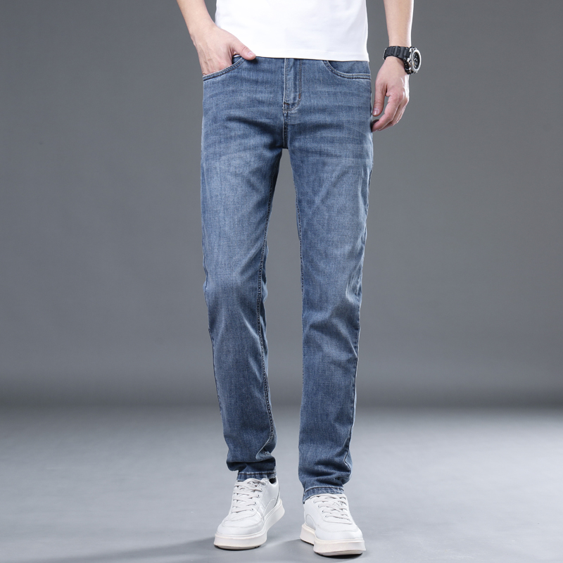 OE756: Quần jeans nam cao cấp mùa hè quần ống đứng mỏng co giãn rộng rãi nam cao cấp
