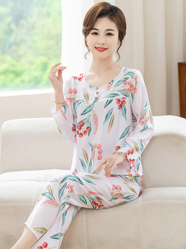 OE529: Bộ đồ ngủ lụa cotton cho phụ nữ SPNN