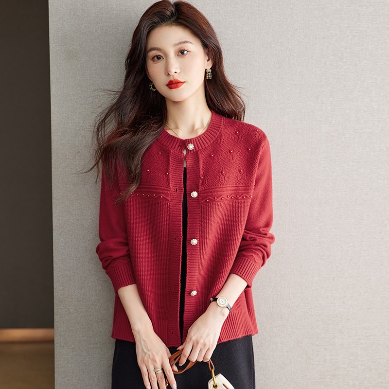 OD828: áo khoác cardigan nữ trung niên cao cấp
