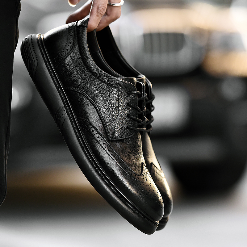 OE515: Giày da nam cỡ lớn Brogue da thật