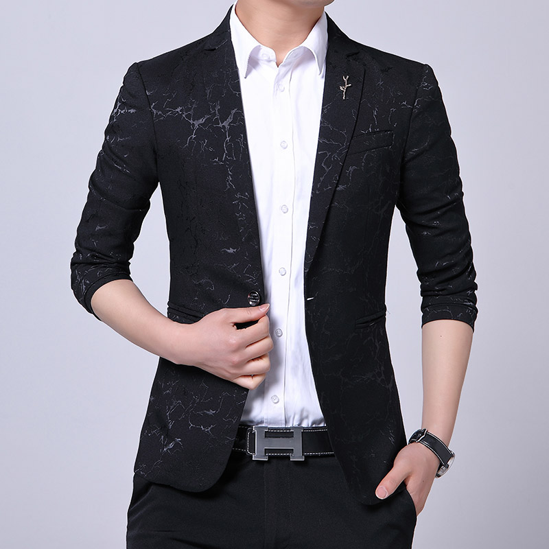 OH071: Áo khoác blazer nam thời trang và đa năng, kiểu dáng Hàn Quốc ôm sát, họa tiết hoa