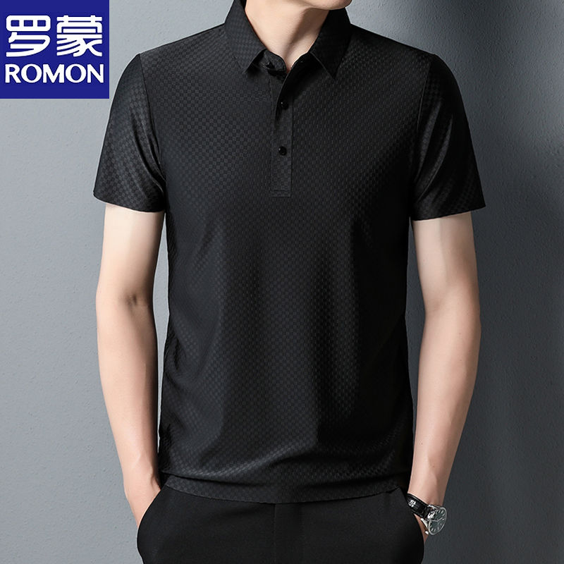 OE843: Áo phông nam tay ngắn Romon mùa hè mới chất liệu spandex co giãn