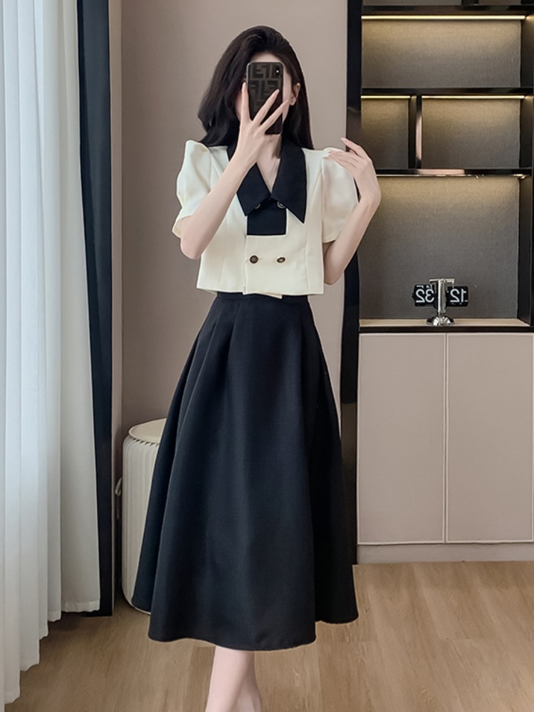 OD645: set áo váy cao cấp phong cách Pháp