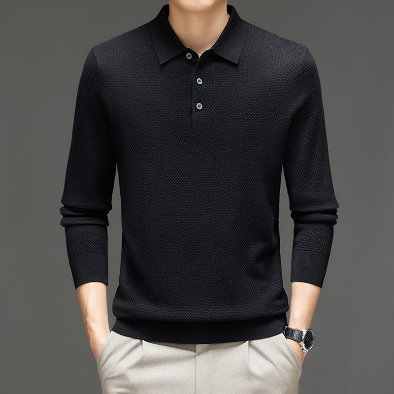 OD351: áo thun len nam cổ polo cao cấp dâu lụa dài tay atn