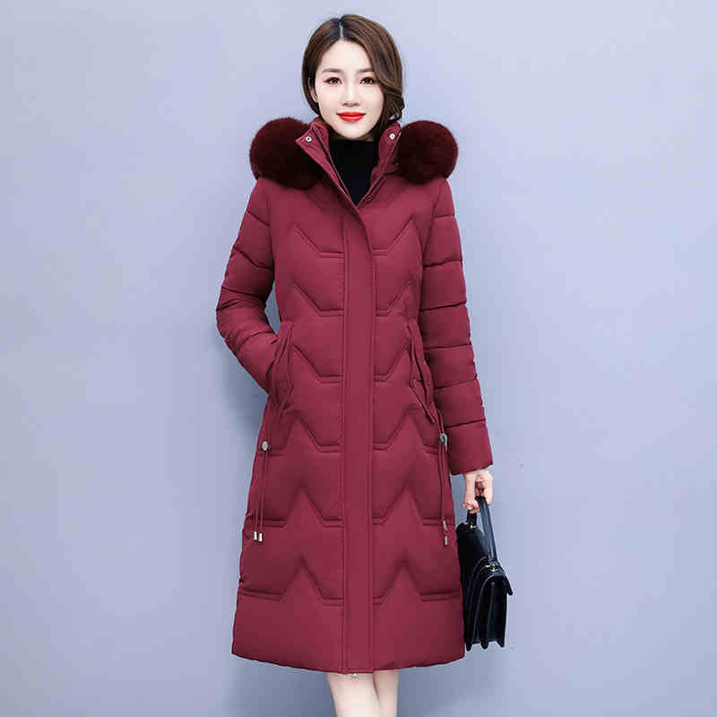 OD1056: Áo khoác nữ dài qua đầu gối áo khoác cotton dày mùa đông