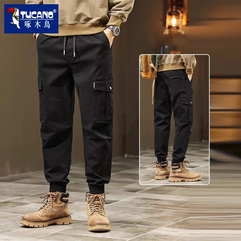 OE137: Quần jogger Woodpecker nam cao cấp phong cách Mỹ quần dài bo gấu