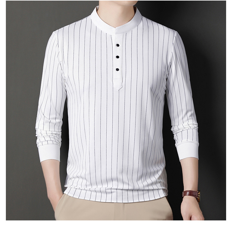 OC879: áo thun nam dài tay thu đông cổ sơ mi