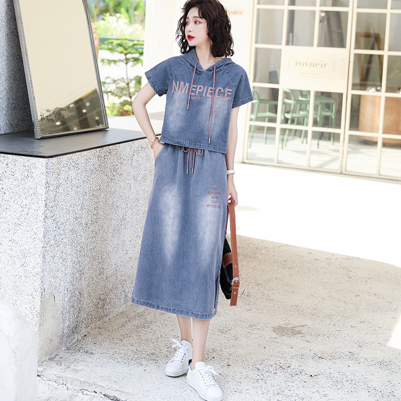 OD759: set áo váy jean có mũ cao cấp kiểu hàn quốc