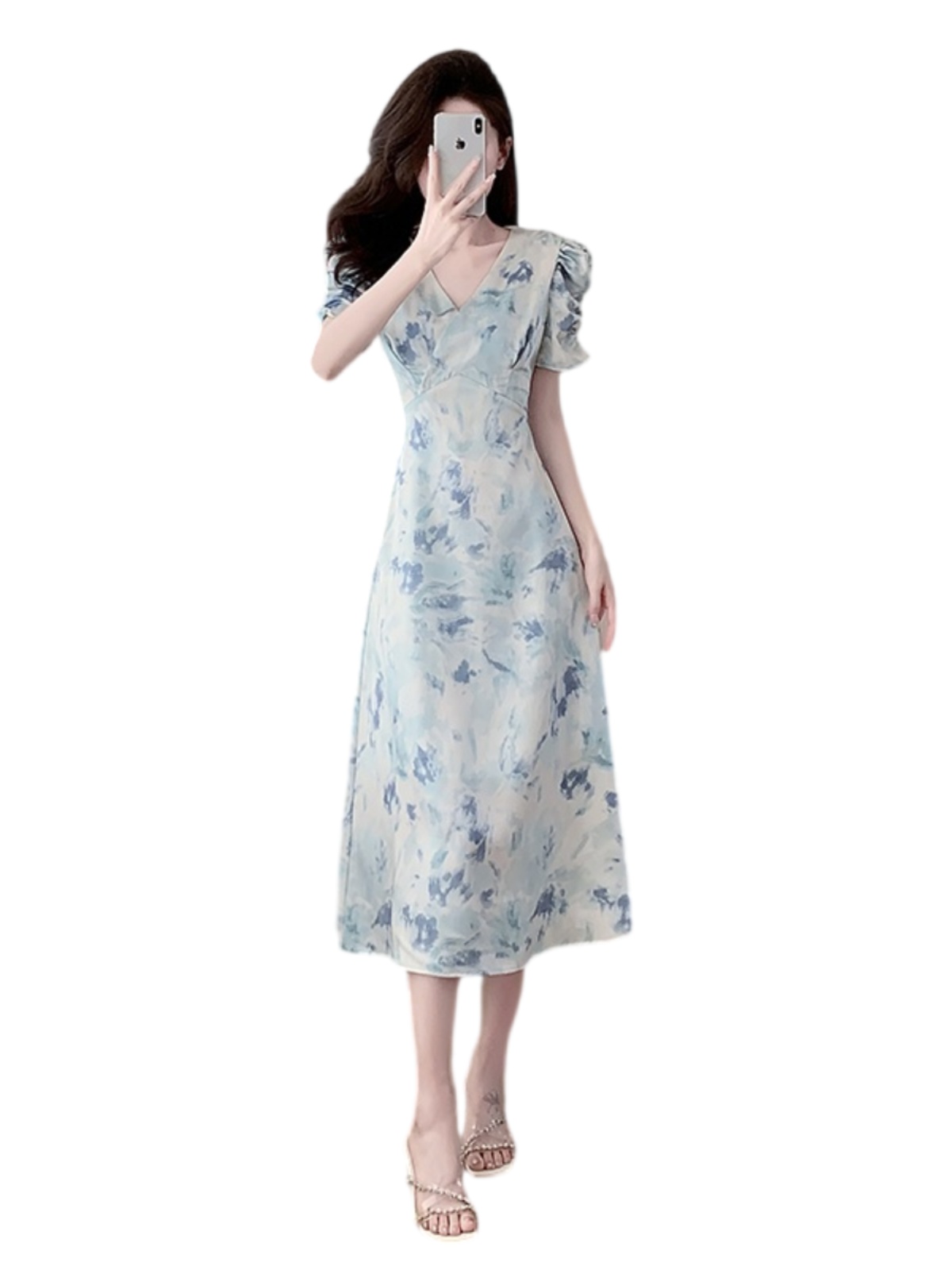 OD640: Đầm Chữ Tay Phồng A Nữ Mùa Hè