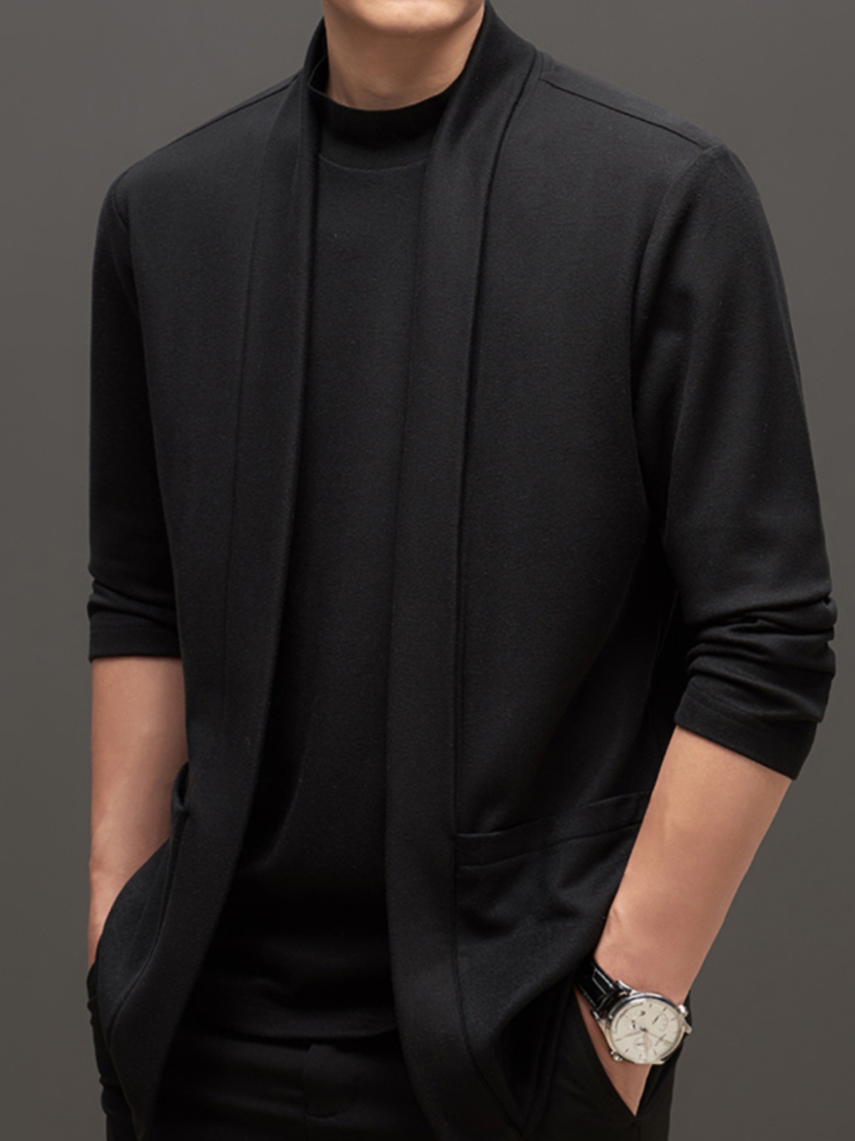 Mã B230: áo khoácdài cardigan nam phong cách hàn quốc